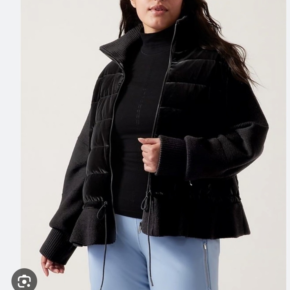 Athleta Sz 2X Coat Hanover Hybrid Black Jacket Fall Winter Athleisure plus size